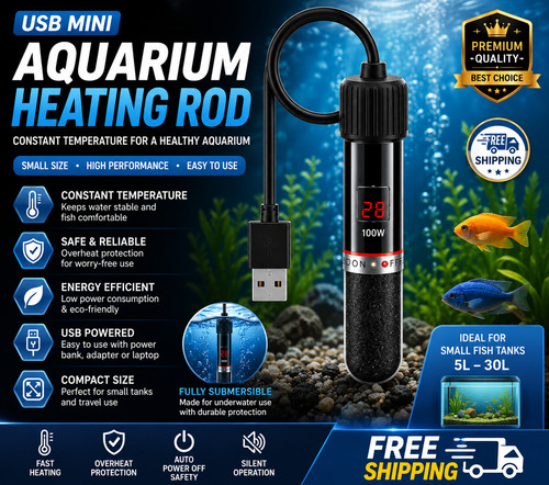 Usb mini aquarium heating rod - usb,